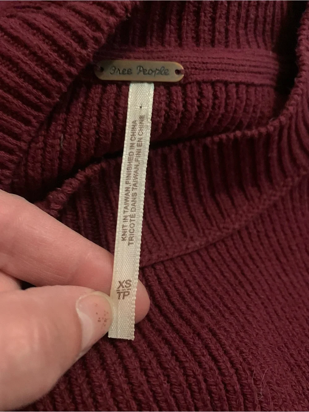 Free People Easy Street Tunic Sweater Burgundy